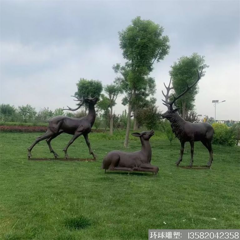 铸铜鹿雕塑 动物鹿雕塑景观2
