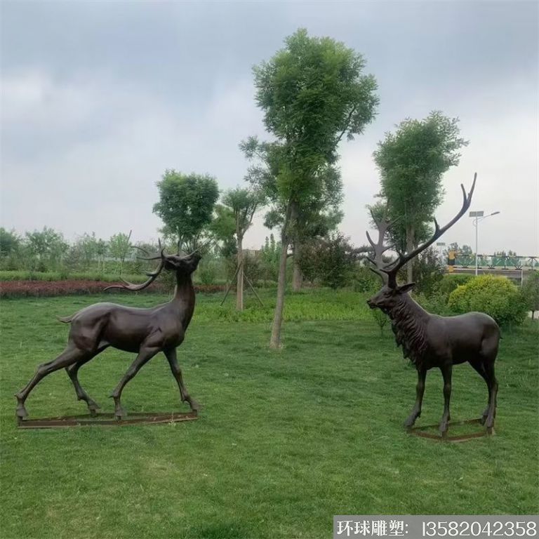 铸铜鹿雕塑 动物鹿雕塑景观3