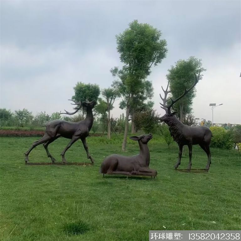 铸铜鹿雕塑 动物鹿雕塑景观4