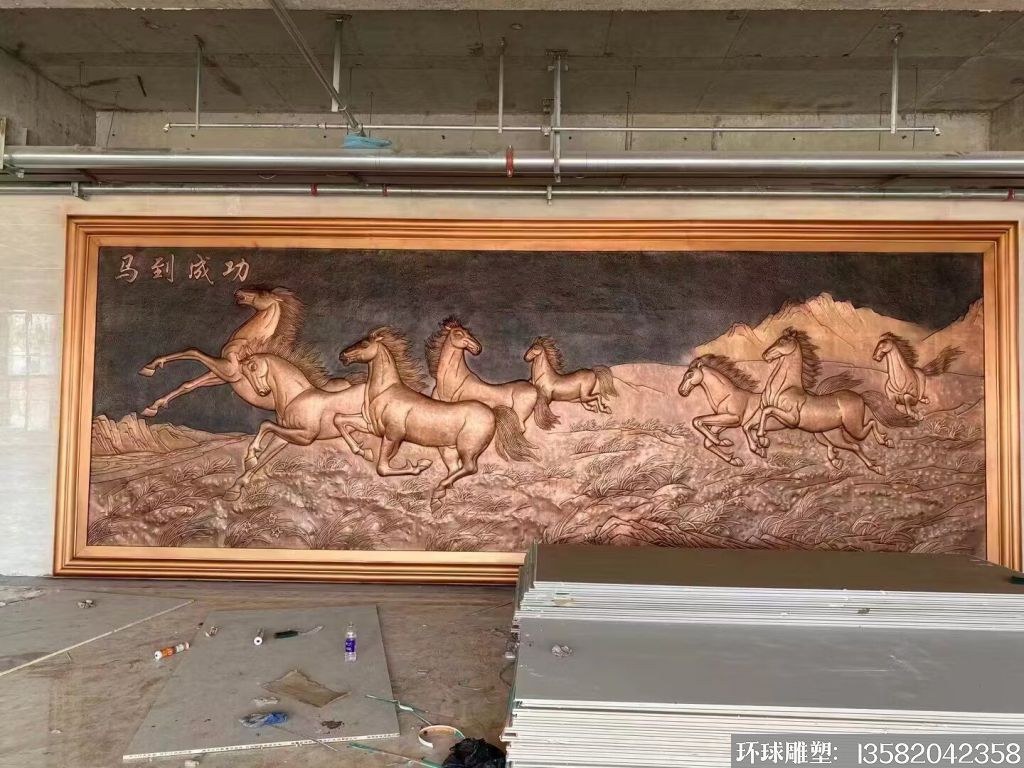 大厅壁画 紫铜浮雕 墙体壁画