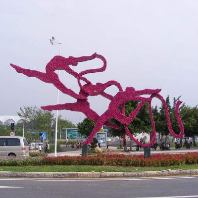 不锈钢城市景观运动雕塑 